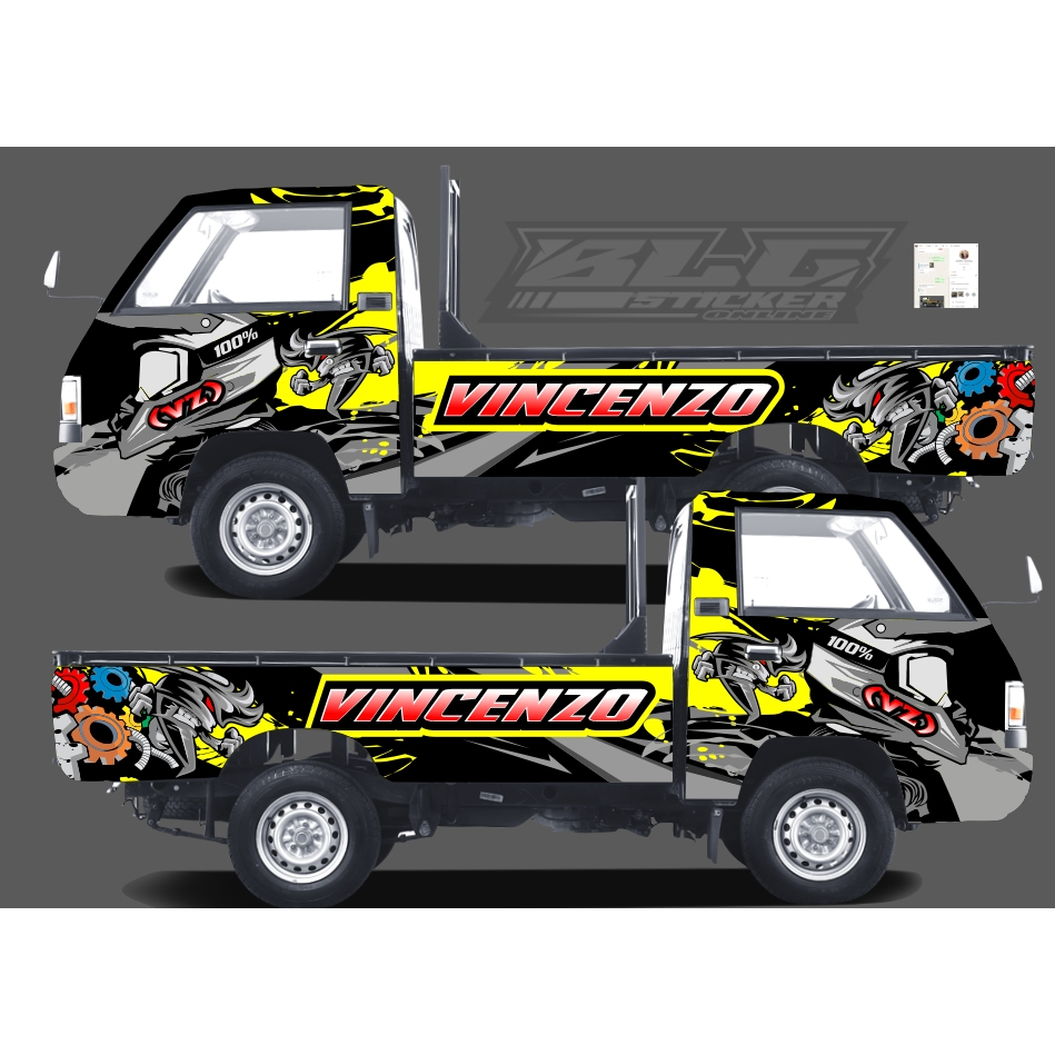 STIKER SAMPING FULL PICKUP L300 BAK PINTU MOBIL VARIASI DECAL PRINT