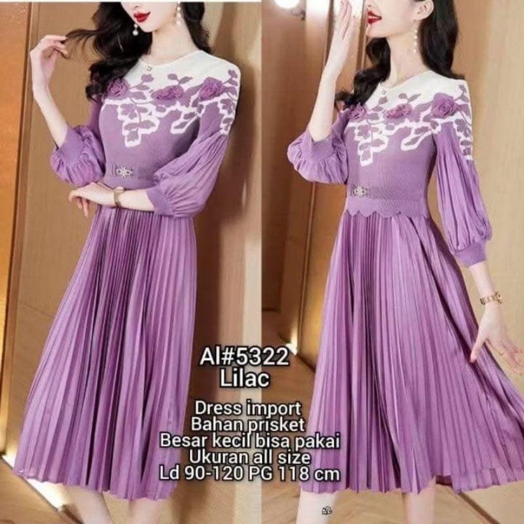 Dress Plisket import premium