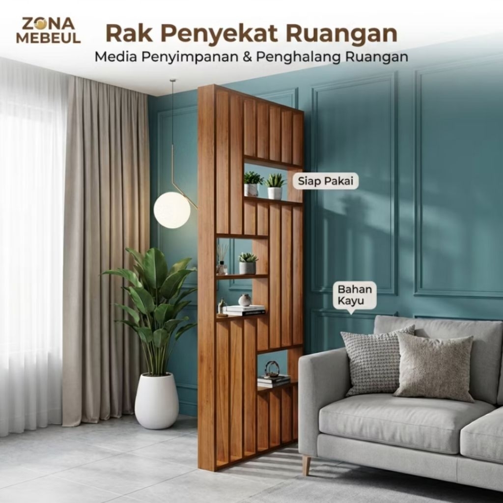 Partisi ruangan minimalis |  penyekat ruangan kayu | pembatas ruangan aesthetic minimalis