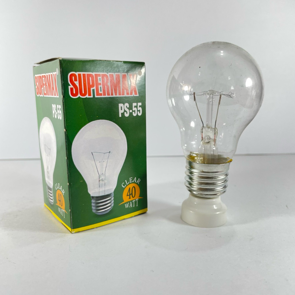 Bohlam Lampu Pijar 40 Watt Supermax Cahaya Kuning Hangat