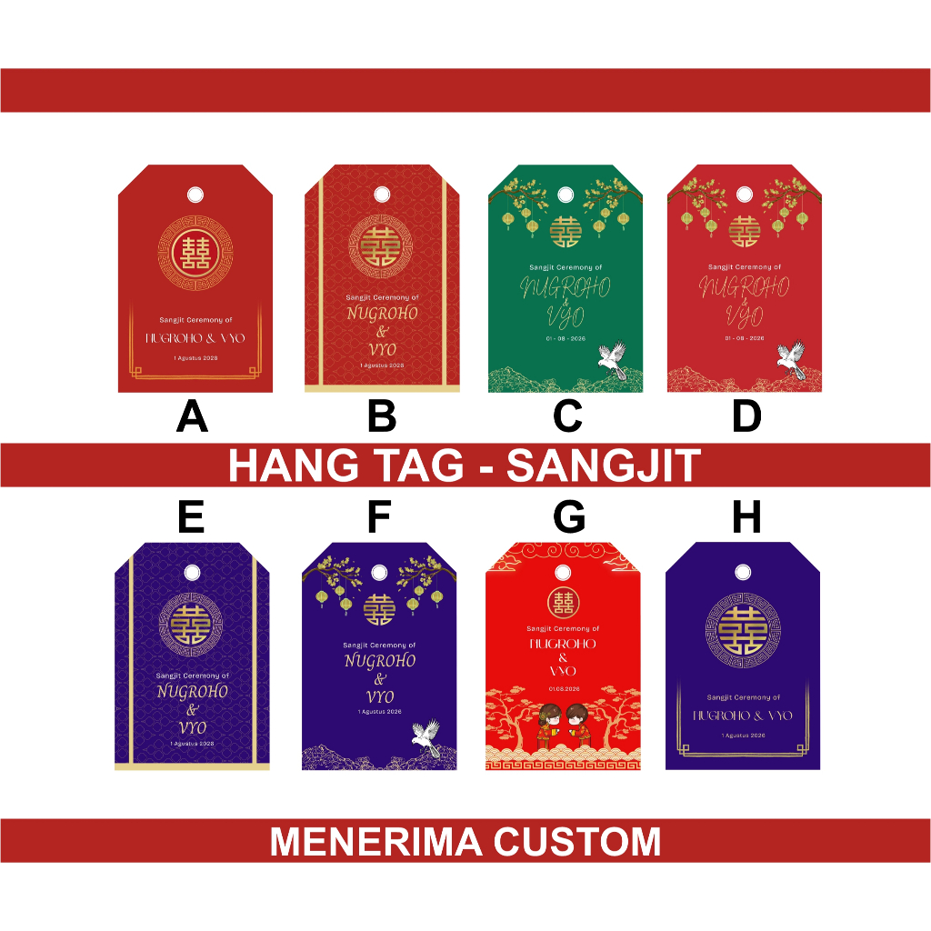 Souvenir dan Hampers Hang Tag Edisi Sangjit Tingjing Engagement