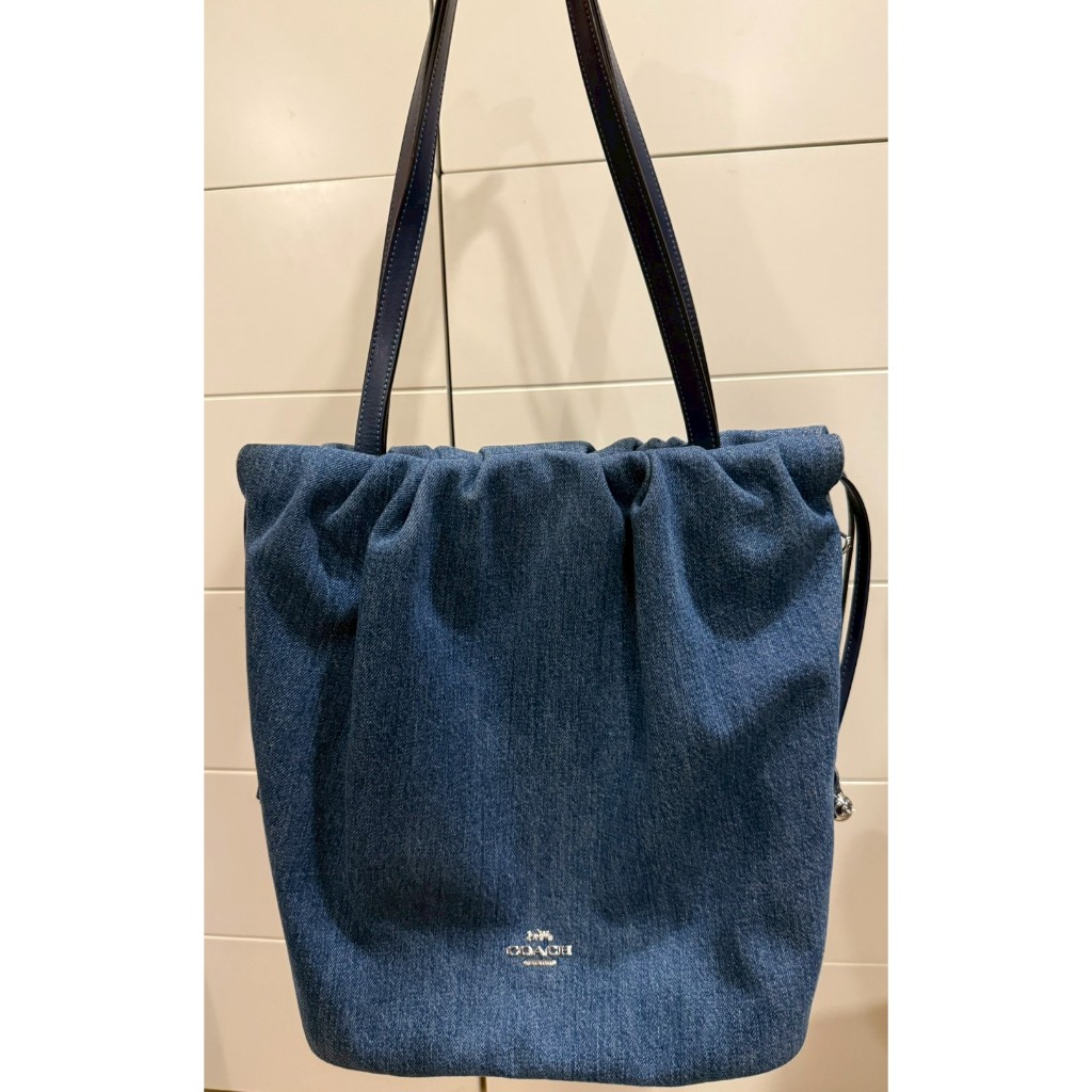Coach Faye Drawstring Tote Bag Denim