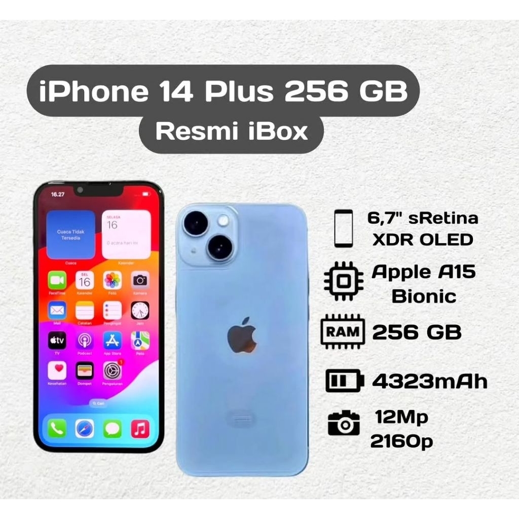 Apple iPhone 14 Plus 256 GB Second Resmi iBox