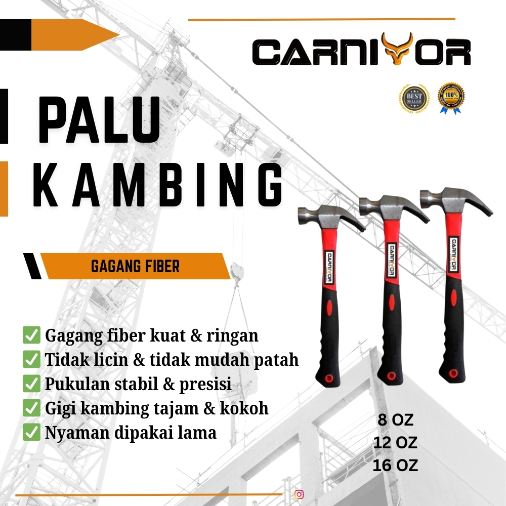 Palu Kambing Besi Gagang Karet Carnivor/Palu Kambing Gagang Fiber Carnivor/Palu Carnivor/Palu Konde 