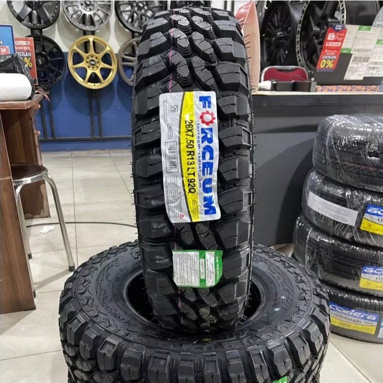 Ban Mobil Offroad Ring 13 Merek Forceum MT-08 Plush Ukuran 26 7.50 R13 Tubeless Ban Pacul Murah