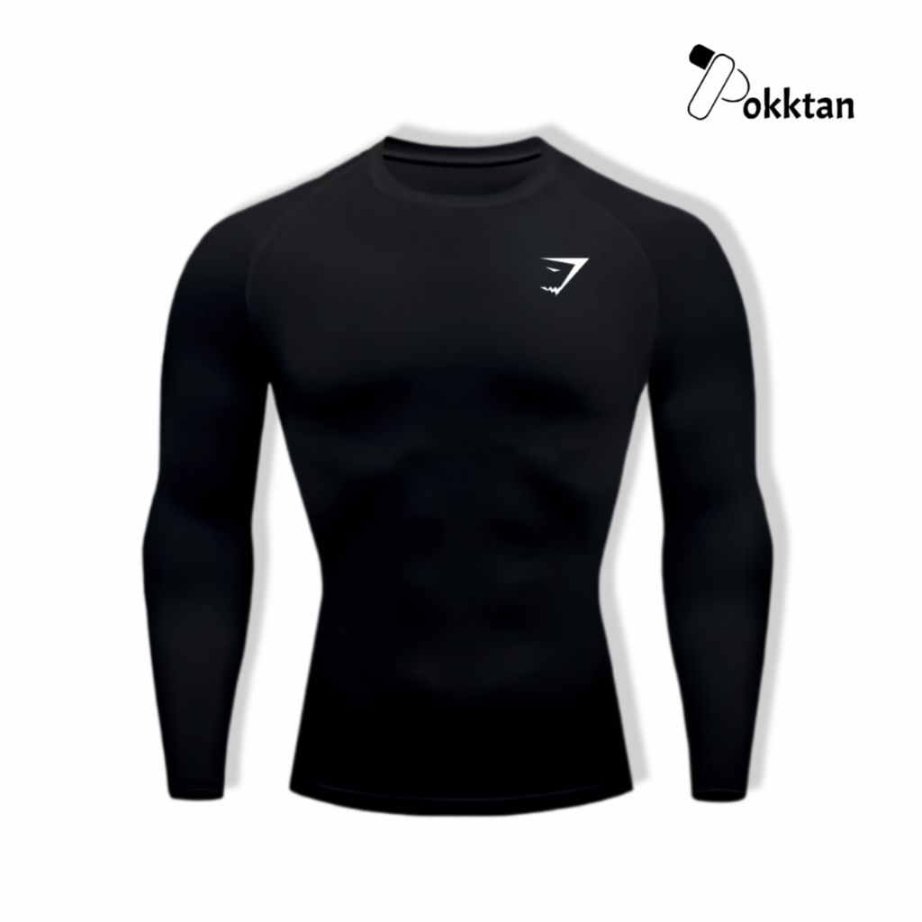 KAOS GYMSHARK / KAOS OLAHRAGA GYMSHARK / BAJU GYMSHARK LENGAN PANJANG