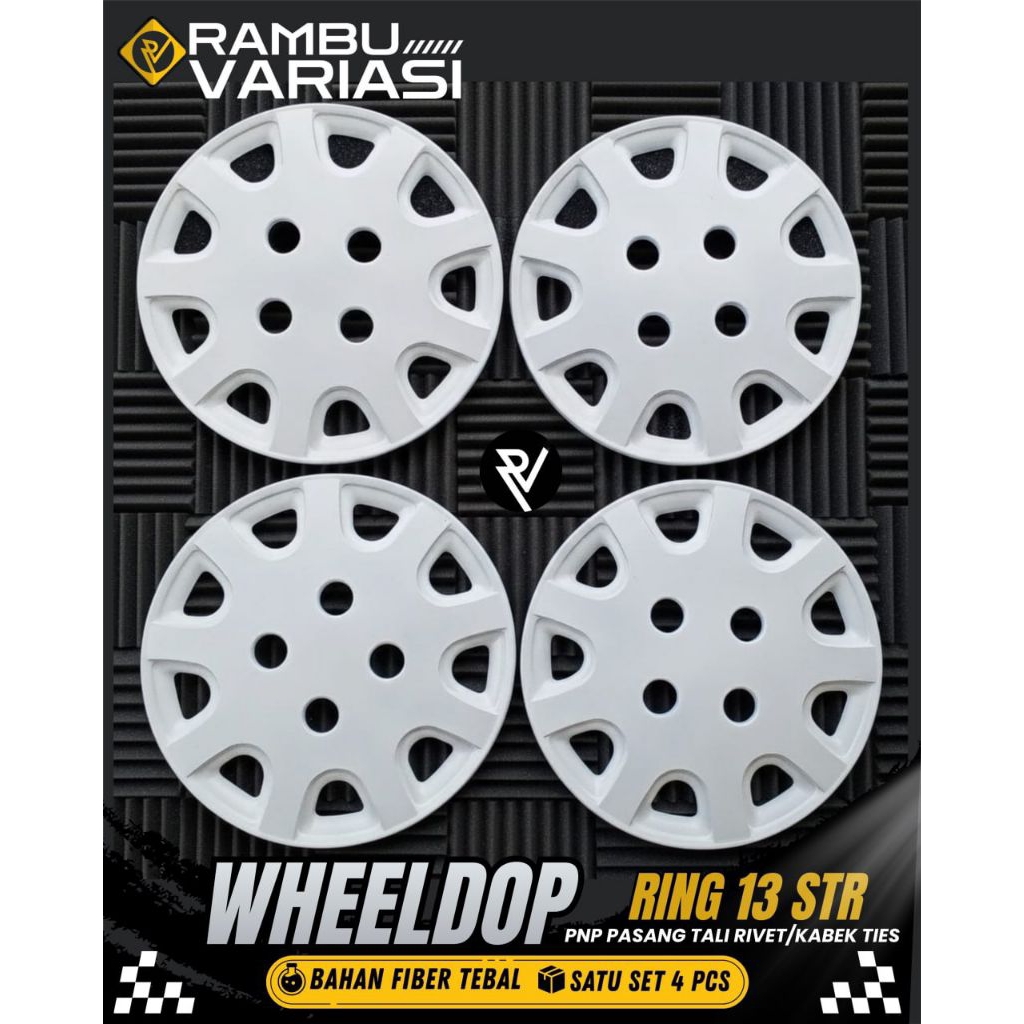 Wheeldop wildop mobil model Futura / Starlet ring 13 putih dan silver satu set 4pcs