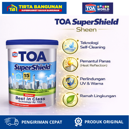 CAT TEMBOK TINTING TOA SUPERSHIELD SHEEN HARGA BY REQUEST WARNA