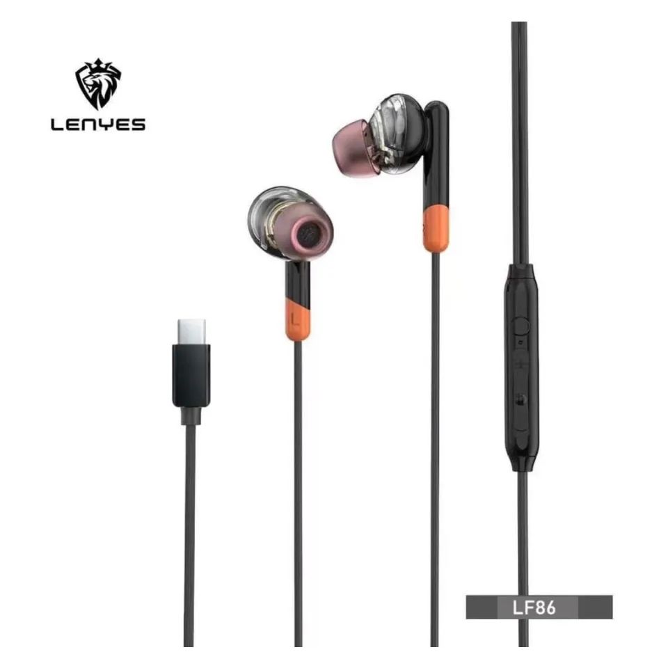 HEADSET TYPE-C Konektor TYPE C LENYES HF Lenyes ORIGINAL 100% UNIVERSAL HANDSFREE STEREO EARPHONE