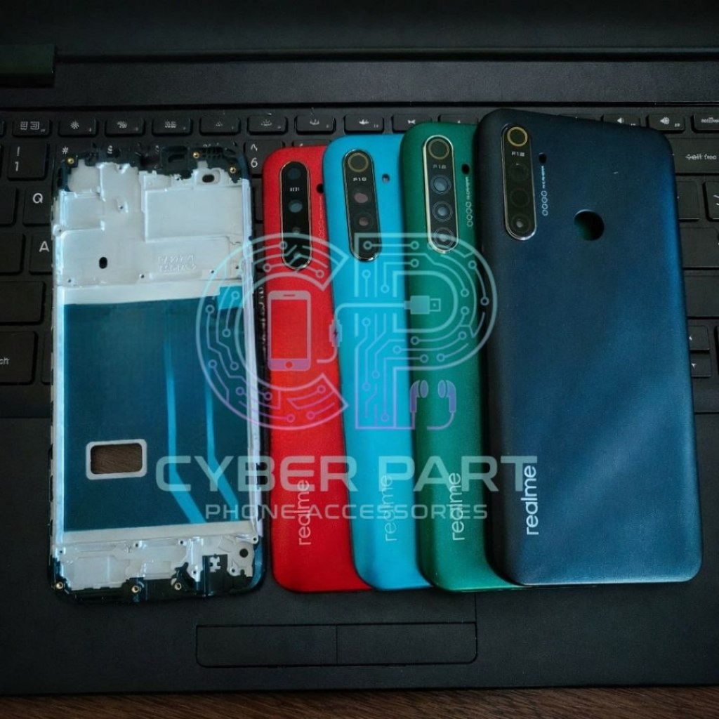 Back Cover Casing Fullset + Frame Lcd Realme 5i RMX2030, RMX2032 Backdoor Tutup Belakang Housing