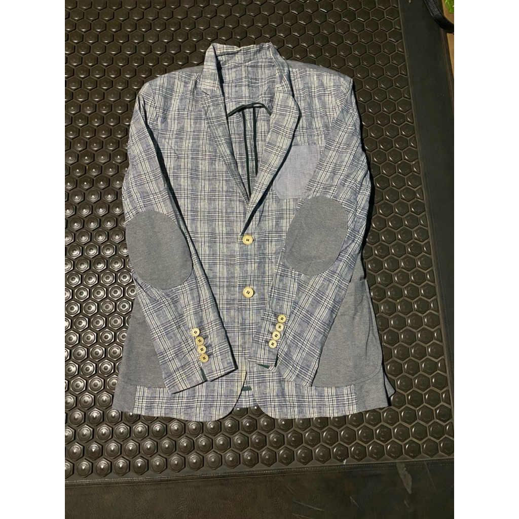 BLAZER JAS RUN ELBOW TARTAN UNIK MEWAH BRANDED