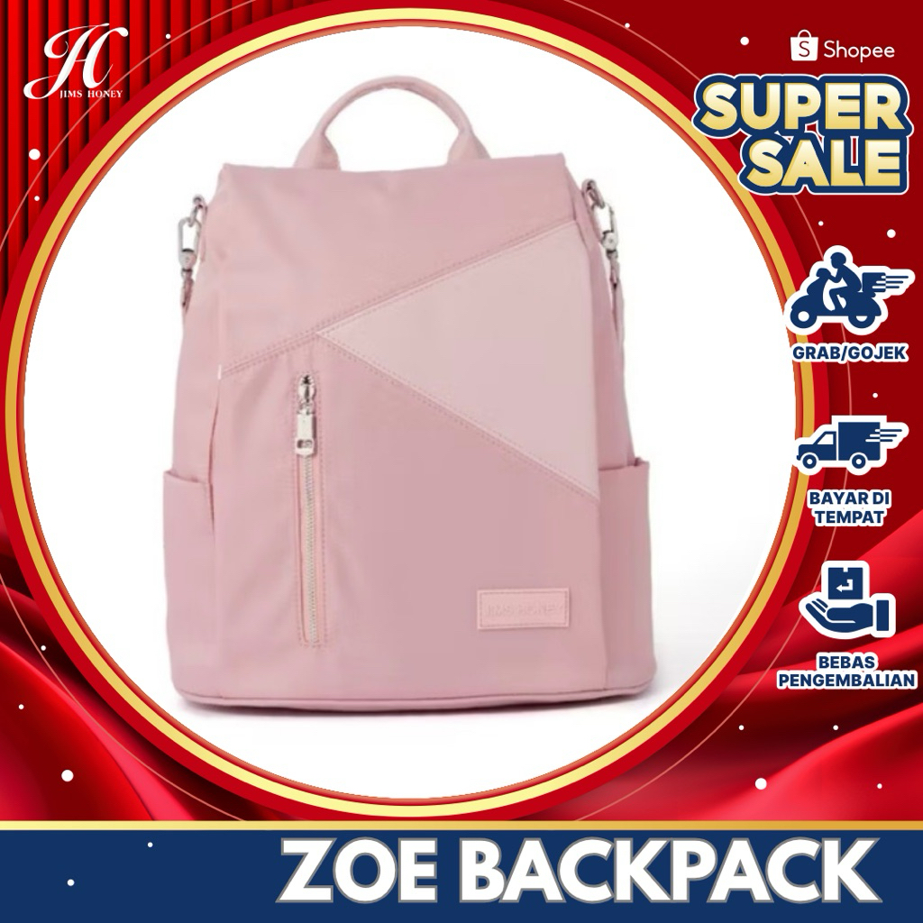 JIMS HONEY ZOE PLUS BACKPACK TAS PUNGGUNG RANSEL WANITA WATERPROOF ANTI AIR ANTI MALING