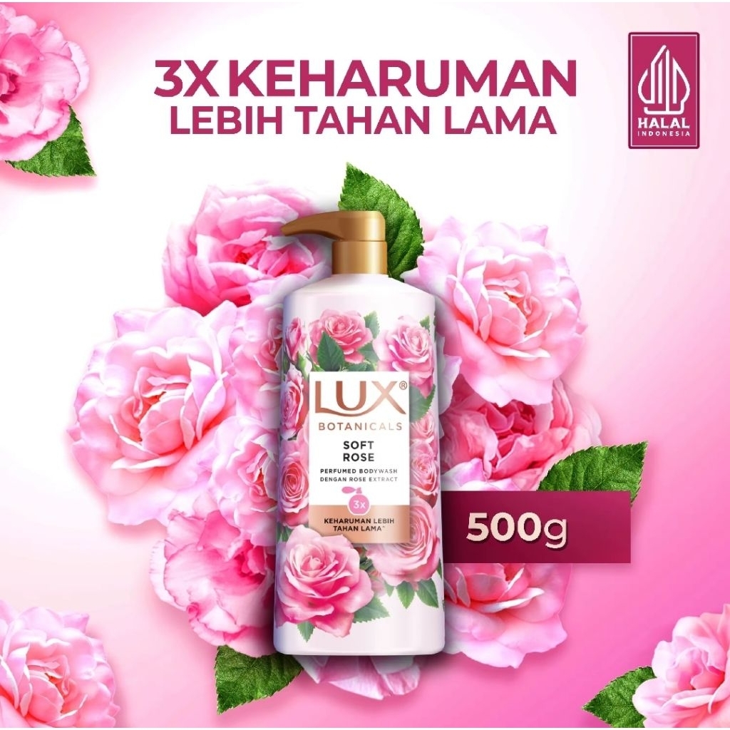 Lux Botanicals Body Wash Sabun Mandi Cair Soft Rose Pump 500gr