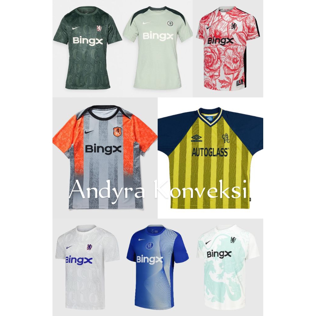 FULL Printing - Retro Jersey Chelsea Training - Gratis request nama dan nomor punggung