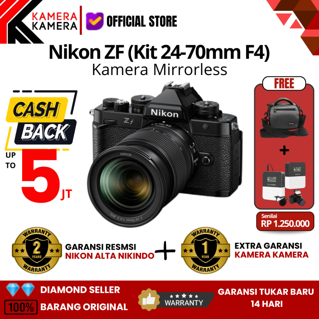 Nikon Zf Kit 24-70mm f/4 kamera mirrorless nikon Z f 24-70mm f/4