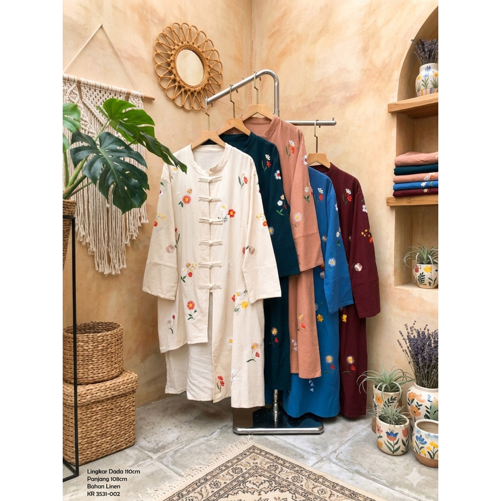 RUMI - Tunik Cheongsam, Tunik Linen Bordir, Tunik Model Terbaru,Pakaian  Wanita Muslim