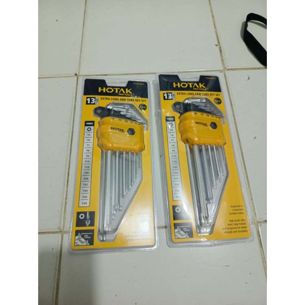 HOTAK kunci L bintang extra long arm torx key set lubang