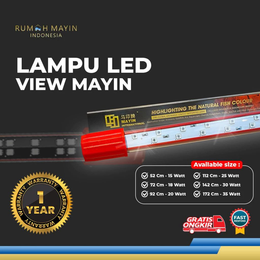 MAYIN Lampu LED View MAYIN Aquarium ikan Arowana / Arwana