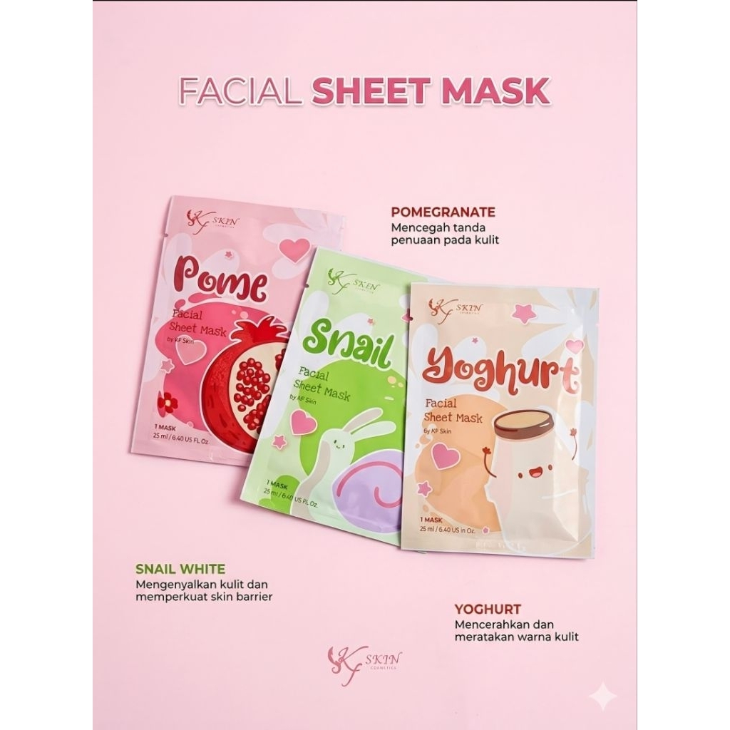 KF Skin Facial Sheet Mask | Masker Perawatan Wajah KF Skin Clinic | EXP2028