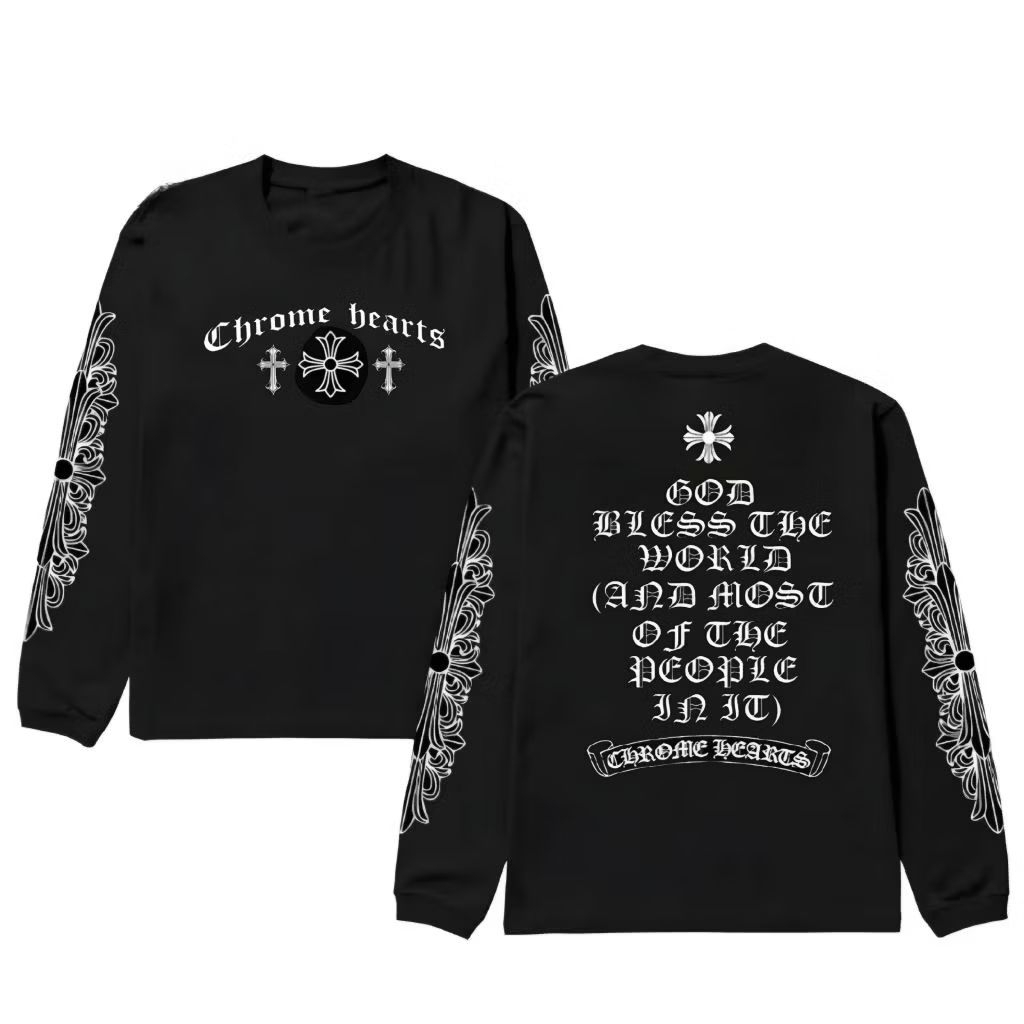 Kaos Panjang Crome Hearts Banyak Pareasinnya /Long sleeve Crome Hearts Unisex