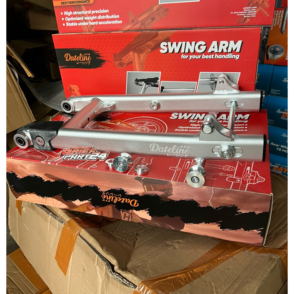 DATELINE SWING ARM JUPITER Z ALUMINIUM ALLOY VEGA R NEW OVAL SILVER BISA UNTUK FIZR LONG ARM 50cm