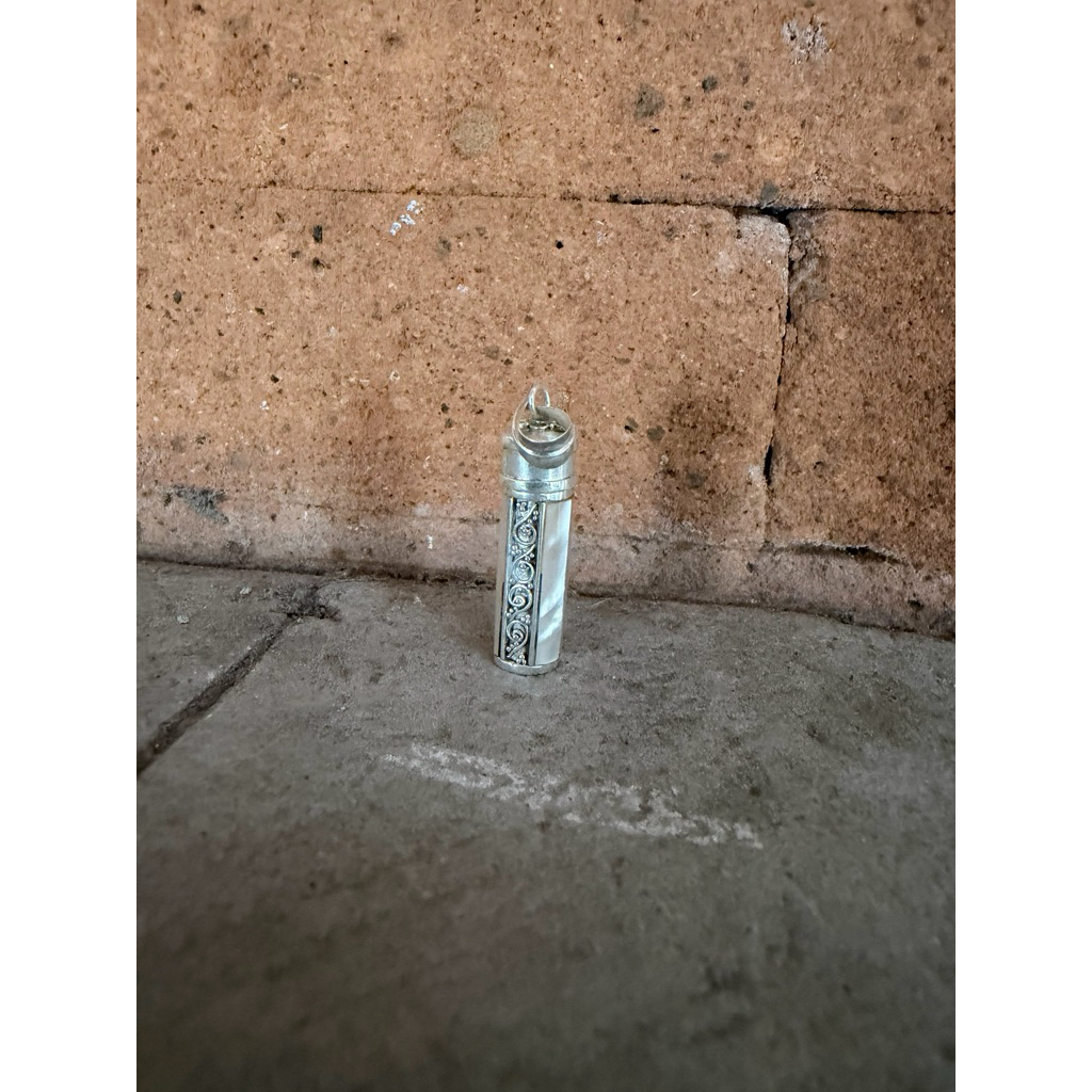 Liontin tabung perak 925 tutup ulir atau drat