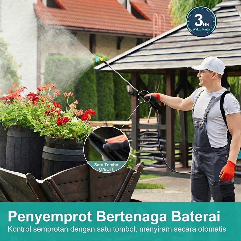 Sprayer Elektrik 3m/5m Adjustable Nozzle Spray Alat Siram Tanaman Otomatis Penyiram Tanaman