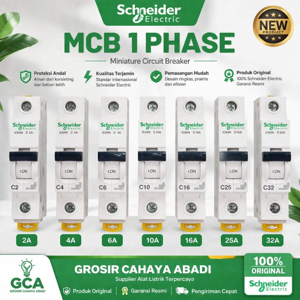 mcb Schneider Acti9 A9F741025 1phase 25ampere MCB Schneider 1phase original MCB Schneider 25ampere O