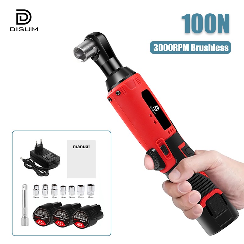 VICTOOL Kunci Pas Ratchet Elektrik impact wrench Lampu Led Cordless Kunci Ring Ratchet Listrik Tanpa
