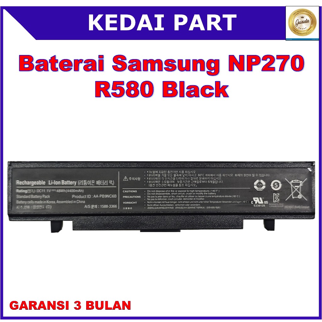Baterai Laptop Samsung NP270 Np300 R580 R428 Rv510 Rv410 AA-PB9NC6B