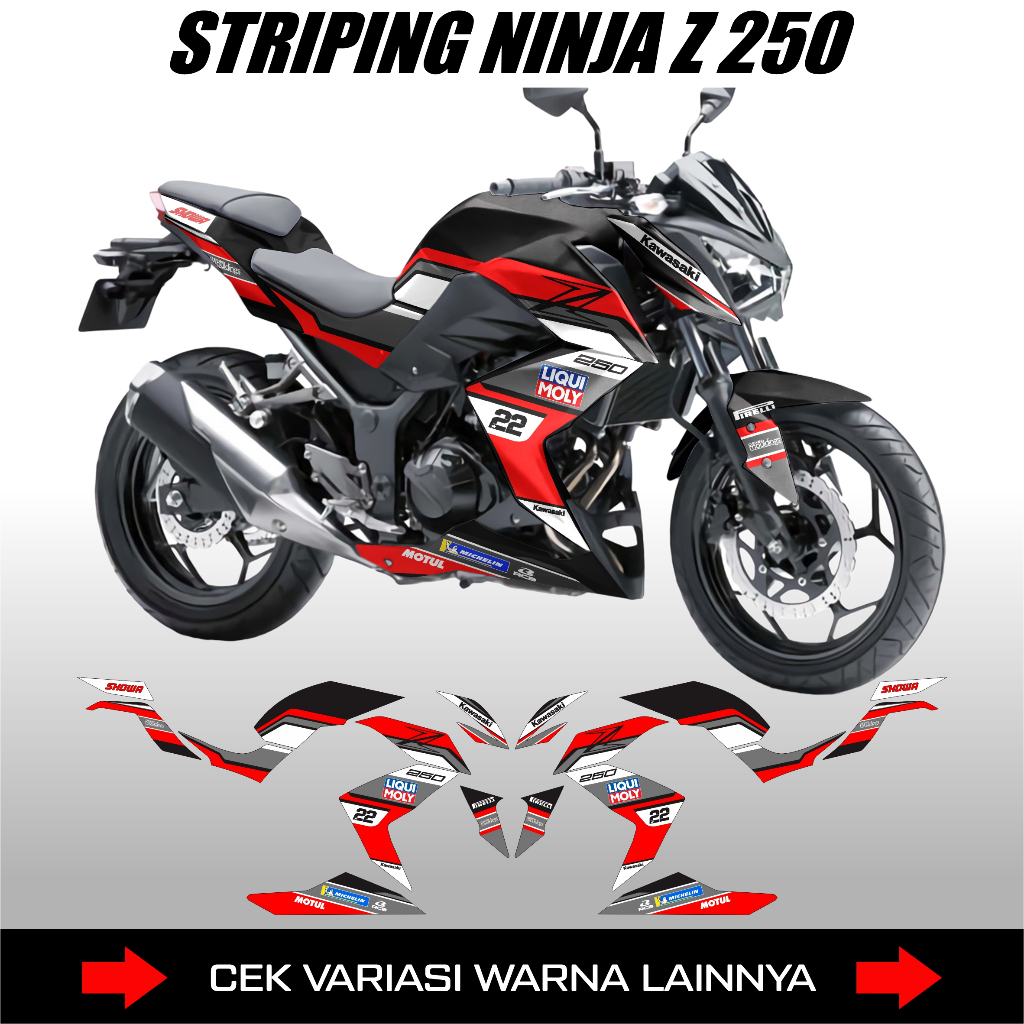 STRIPING NINJA Z250 SL / DECAL STICKER KAWASAKI NINJA Z 250