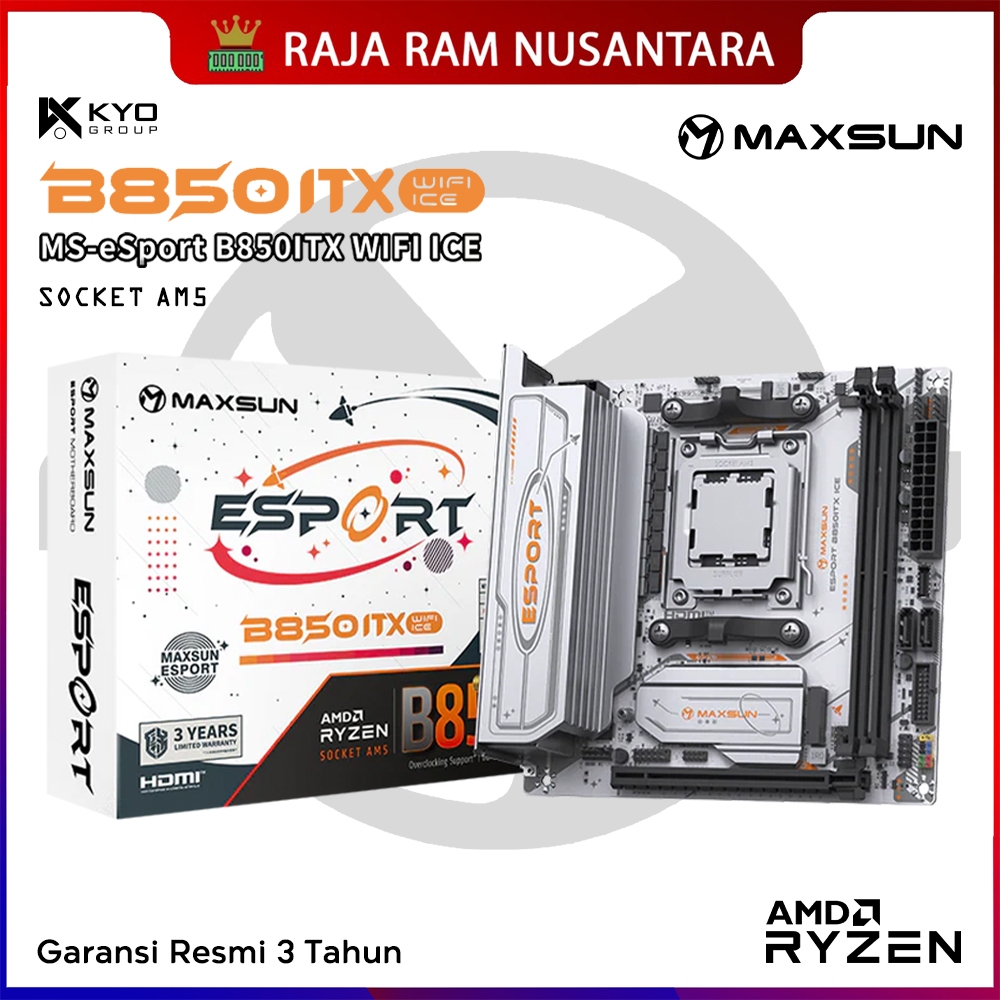 MOTHERBOARD MAXSUN eSport B850ITX WIFI ICE DDR5 Socket AMD AM5 Mini ATX KYO Group MOBO DDR5 Mini-ATX