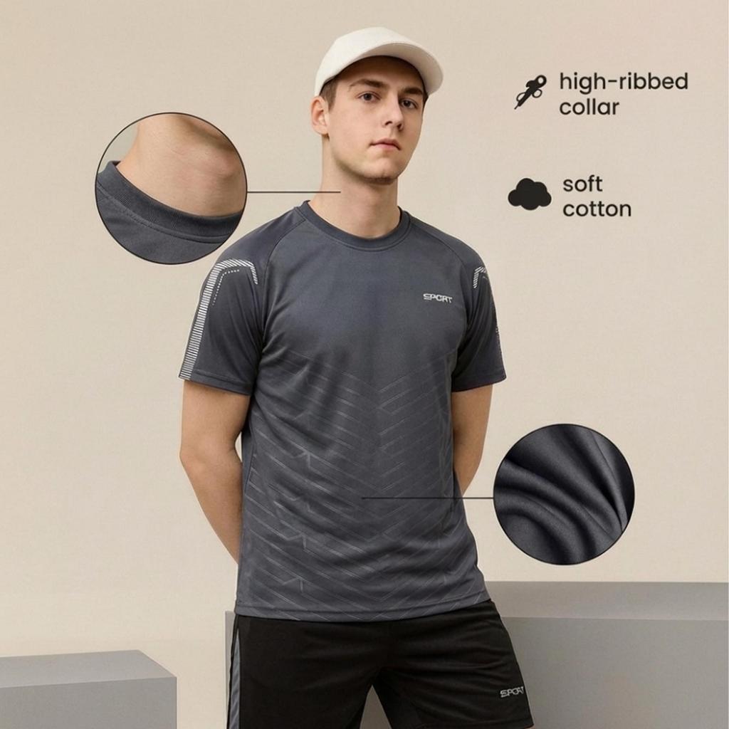 Grey MAVEN Setelan Olahraga Pria Jogging Badminton