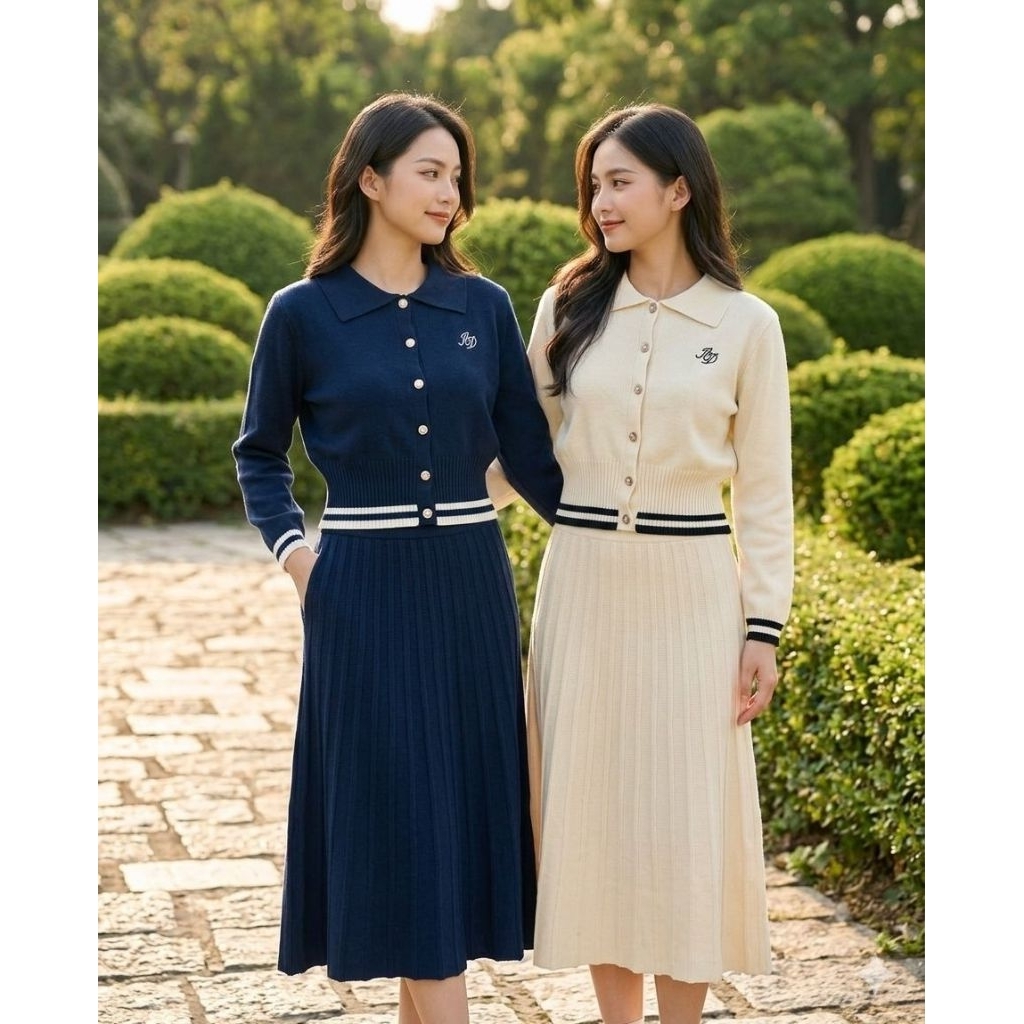 setelan rok wanita#oneset#rajut