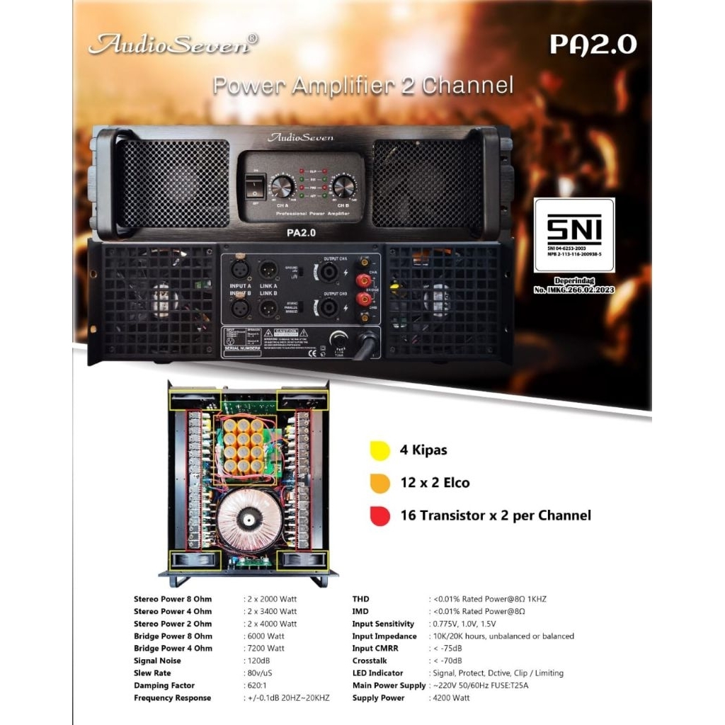 POWER AUDIO SEVEN/AMPLIFIER POWER AUDIO SEVEN CLASS GB PA 2.0/PA 2.0 ORIGINAL