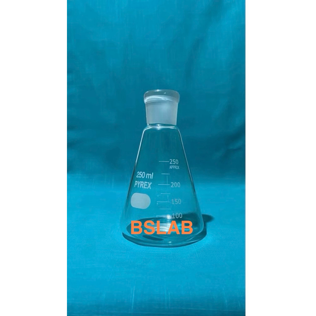 Erlenmeyer Flask 250ml / Labu Erlenmeyer 250ml Pyrex / Gelas Erlenmeyer Asah Ns. 29/32 tanpa tutup