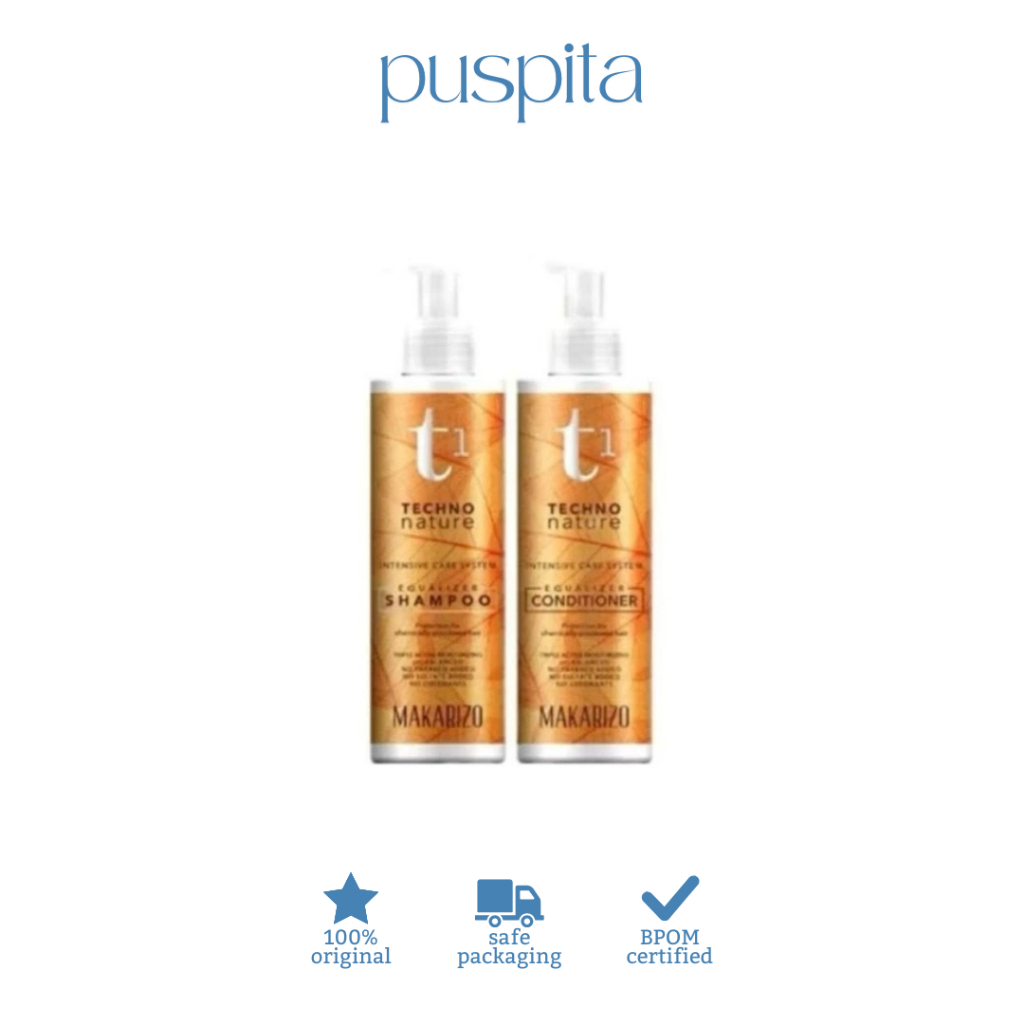 PUSPITA - Makarizo t1 Techno Nature Equalizer Shampoo l Techno Nature Equalizer Conditioner 180ml
