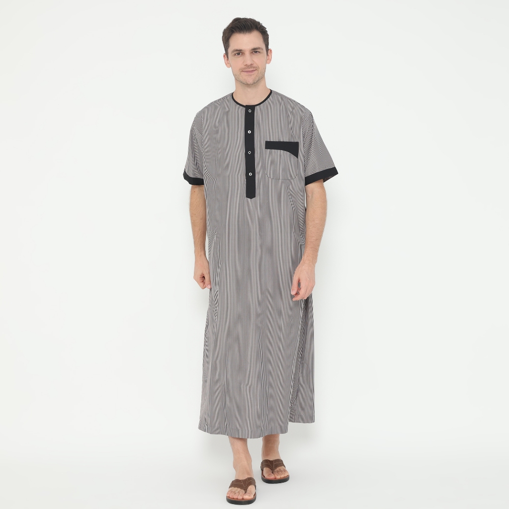 SHOHIB GAMIS PRIA DUBAI LIRIS LENGAN PENDEK