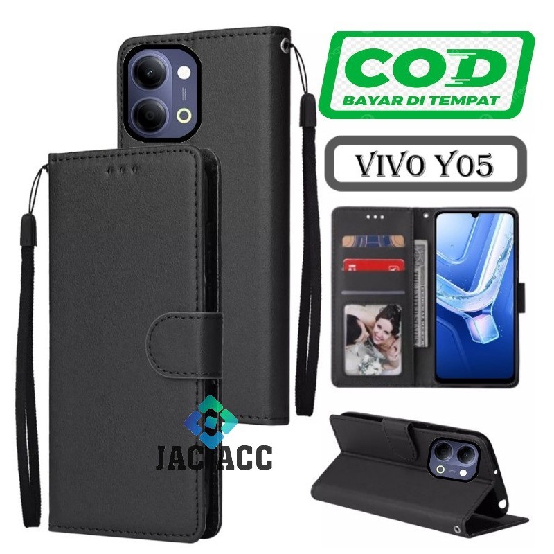 FLIP CASE HP PREMIUM UNTUK VIVO Y05 (2026) LEATHER FLIP CASE HP  PREMIUM UNTUK VIVO Y05 (2026)