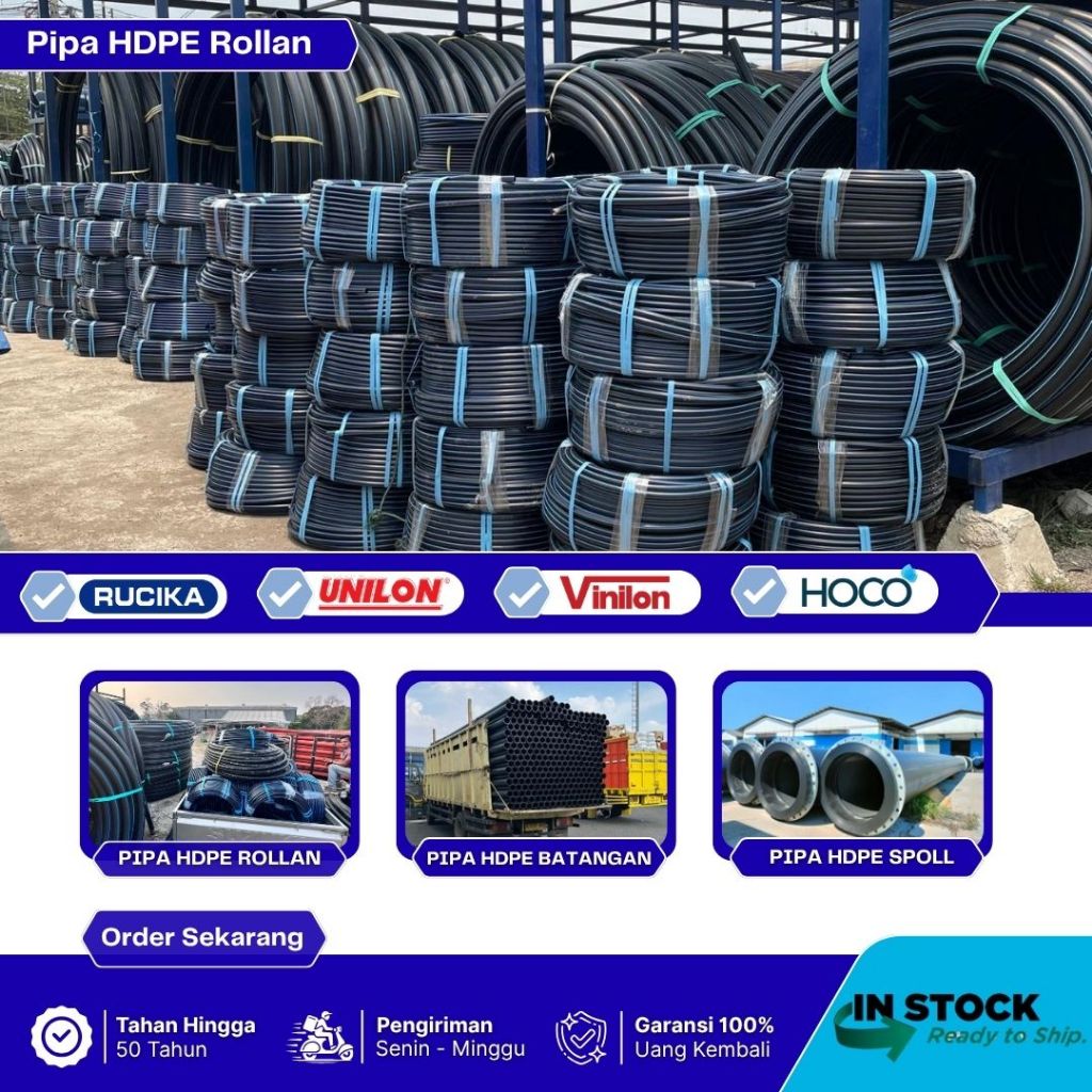 Pipa Hdpe PN16 Rucika 4''Inci 110mm | Distributor Pipa Hdpe | Harga 1 Roll