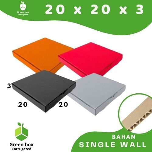 Kardus 20x20x3 LD Kardus Pizza Box Gelang lipatan depan Dus Hampers Kotak Kemasan Box Aksesoris Kart