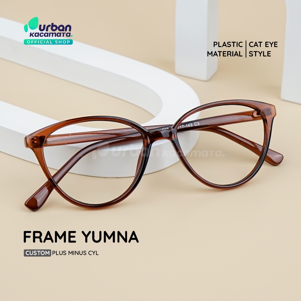 URBAN KACAMATA Frame Yumna Kacamata Cat Eye Wanita Khusus Minus 4,25 s/d 6,00