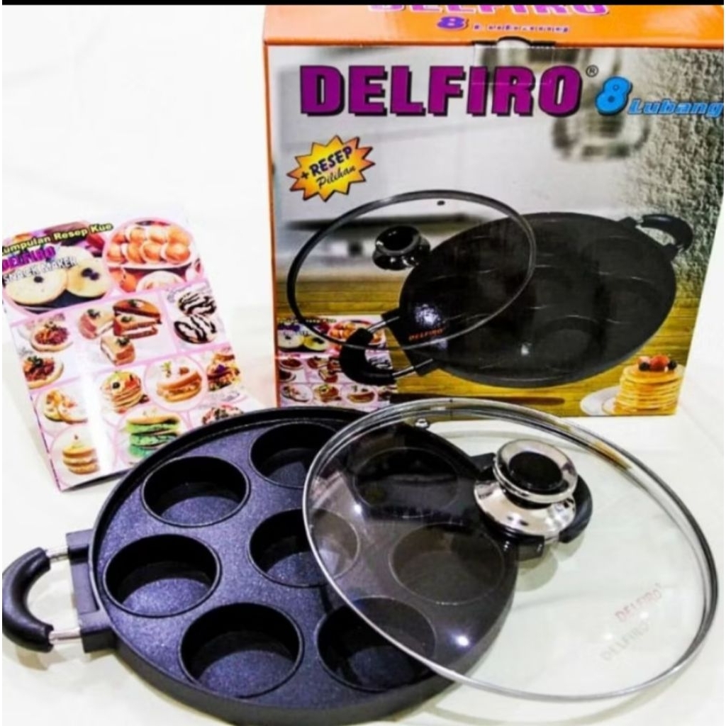‼️ORI GARANSI‼️ DELFIRO CETAKAN kue teflon 12 8 7 4 lubang pukis donat apem bikang
