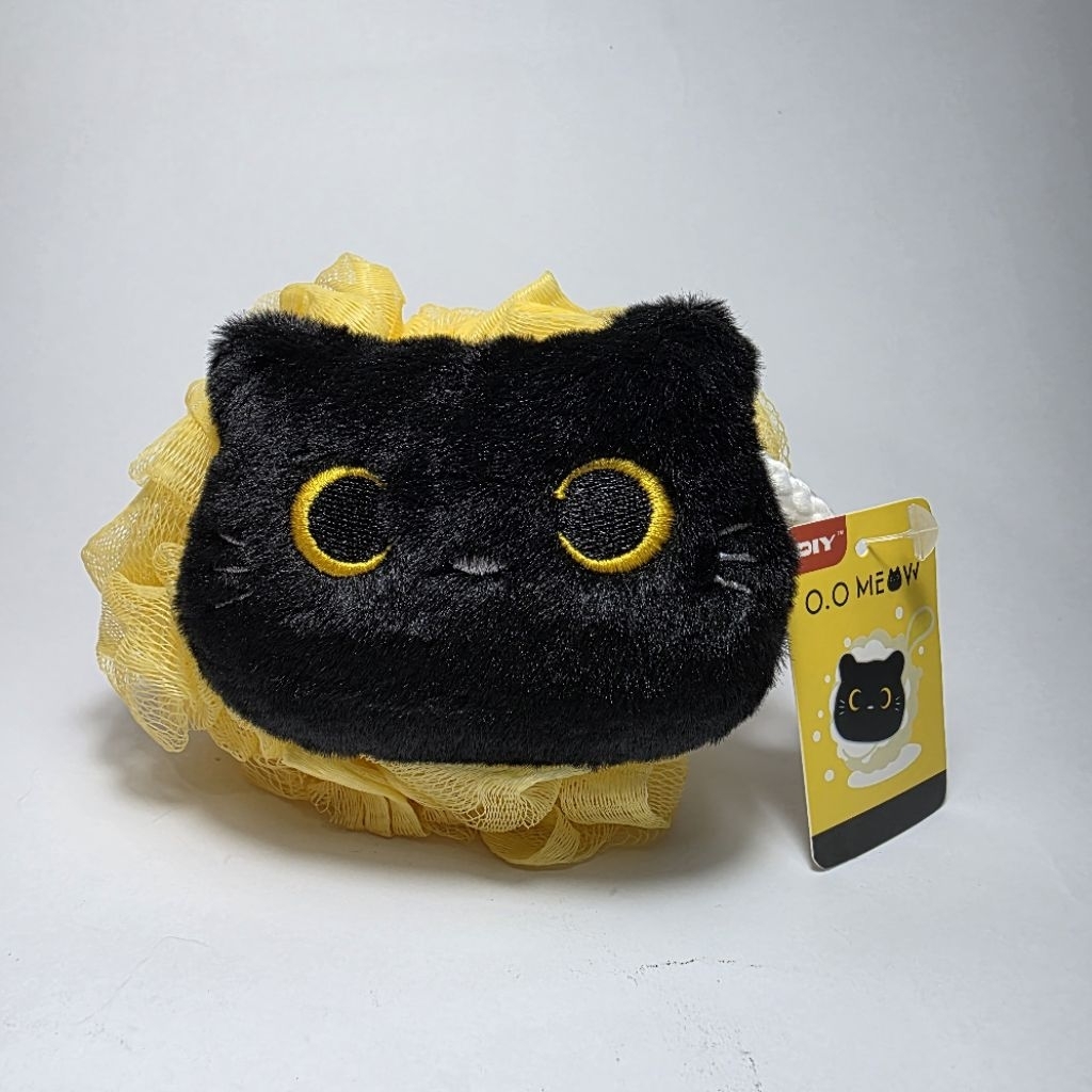 O.O MEOW MR DIY [8979531] Black cat bath ball shower puff new tag - Bola kepala kucing aksesoris man