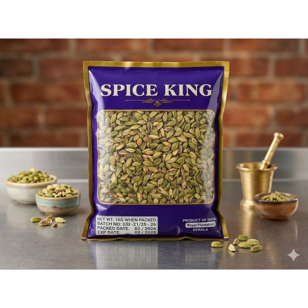 Kapulaga Hijau / Green Cardamoms Spice King 1 kg  made in India