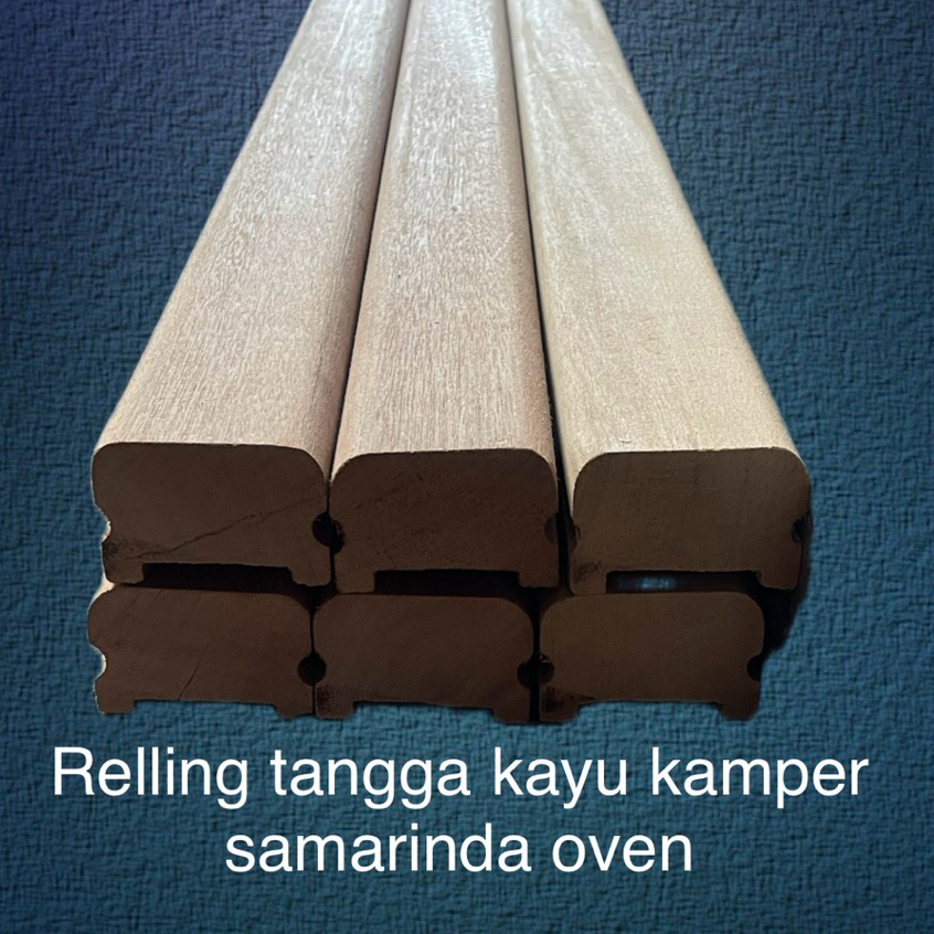 Relling tangga, pegangan tangga kayu kamper samarinda oven
