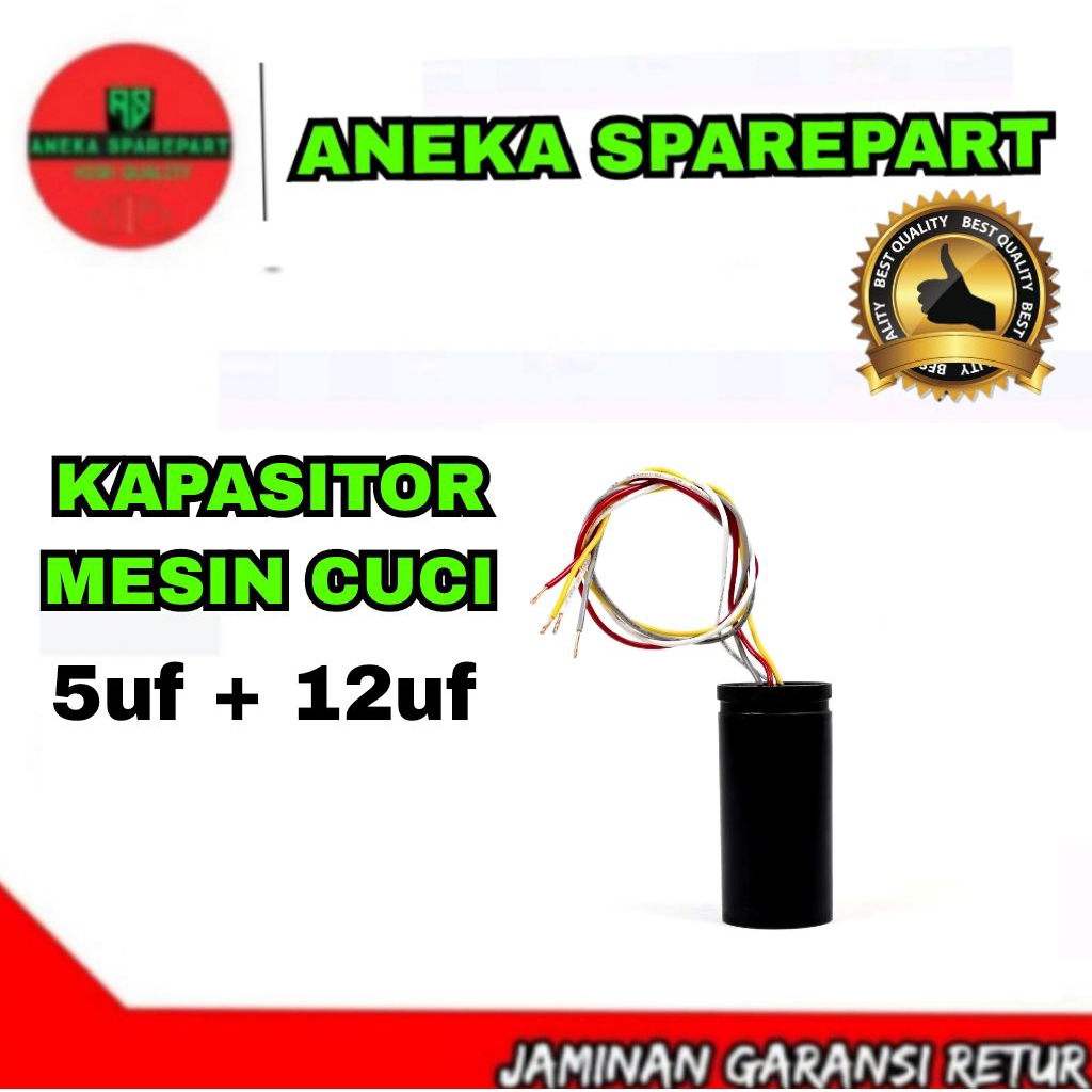 kapasitor mesin cuci 5uf + 12uf