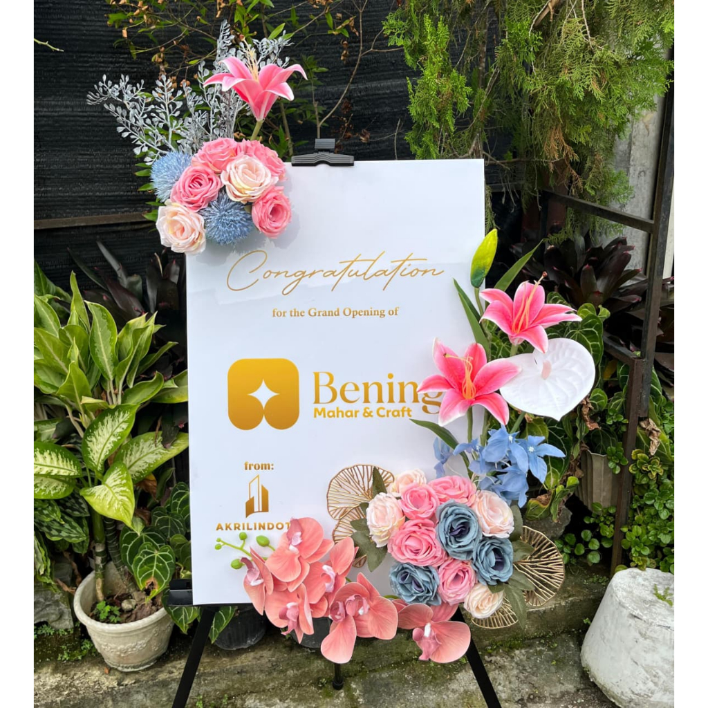 Papan Bunga Mini Flower Board - Hadiah Opening Pembukaan Toko Estetik Papan Bunga