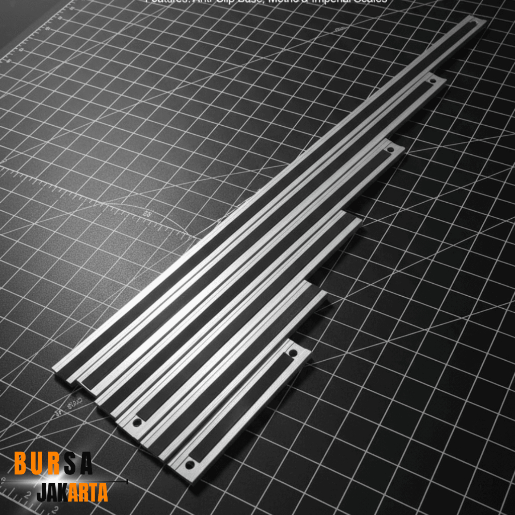 Safety Ruller Aluminium High Precision - Set Penggaris Keamanan Arsitek & Crafting 20CM-100CM