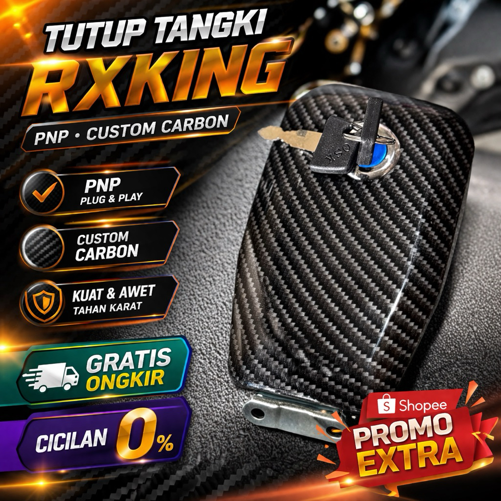 TUTUP TANGKI RX KING CARBON CELUP MOTIF KEVLAR COVER TENGKI RX KING TUTUP BENSIN TUTUP TENGKI RXKING